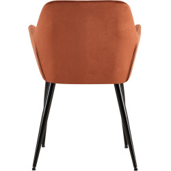 Chaise visiteur Emia velours marron