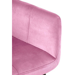 Fauteuil visiteur Emia en velours rose
