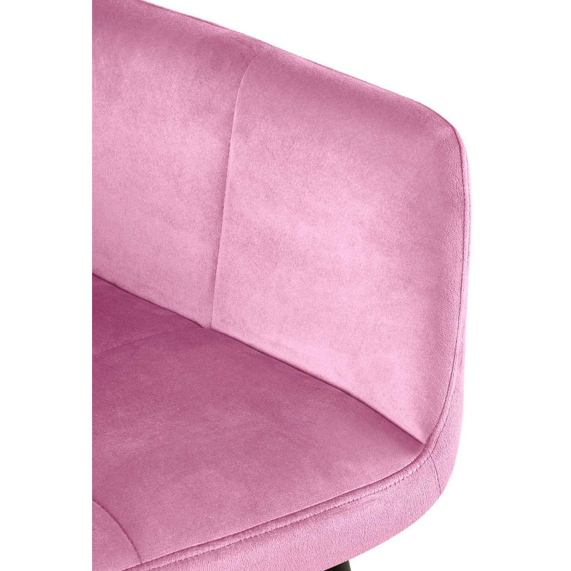 Silla de salón Emia en terciopelo Terciopelo,Rosa