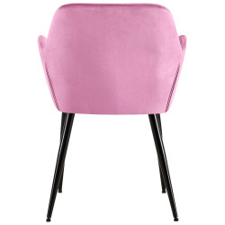 Chaise visiteur Emia velours rose