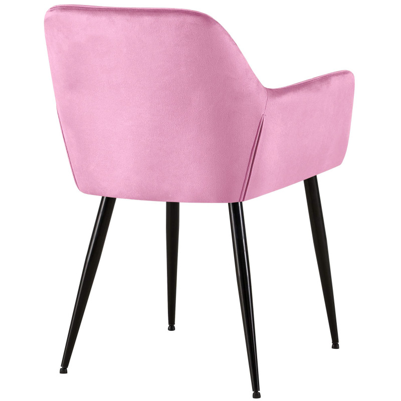 Silla de salón Emia en terciopelo Terciopelo,Rosa