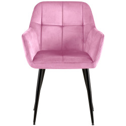 Silla de salón Emia en terciopelo Terciopelo,Rosa