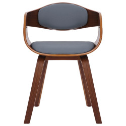 Chaise visiteur Kingston, cuir synthétique, noyer/gris