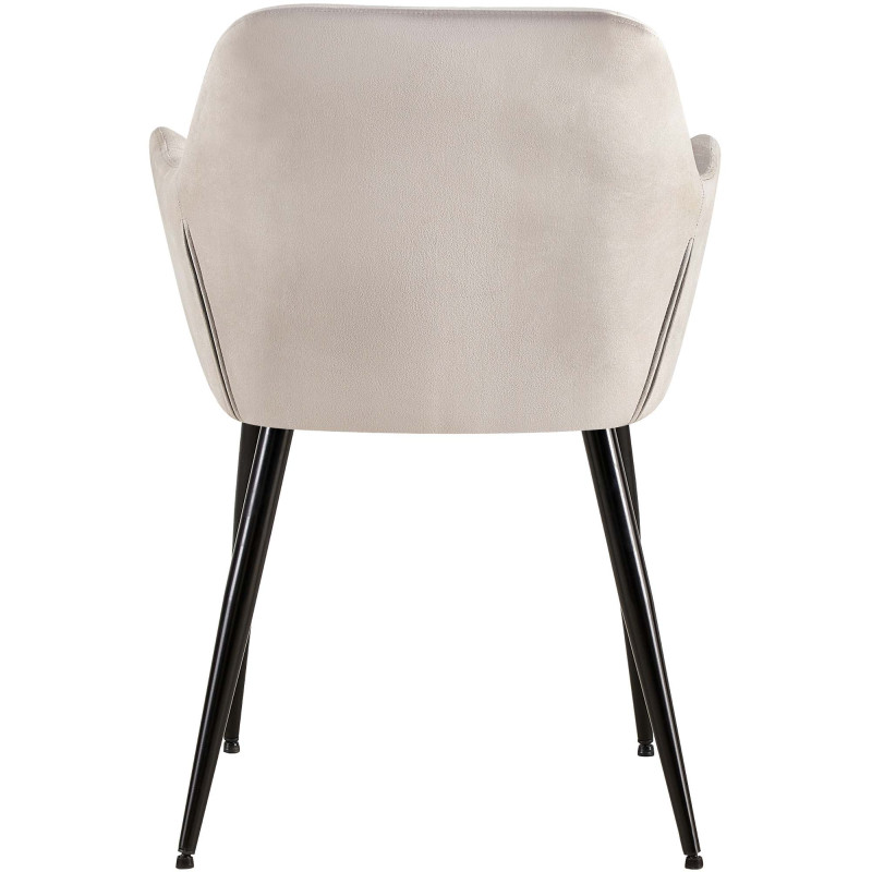 Fauteuil visiteur Emia, velours, gris clair