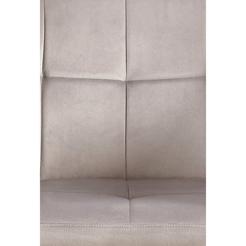 Fauteuil visiteur Emia, velours, gris clair