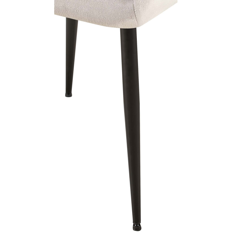 Fauteuil visiteur Emia, velours, gris clair