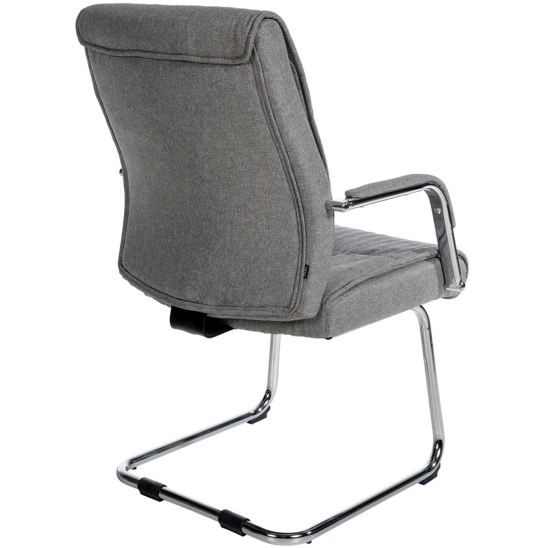 Lot de 2 chaises visiteurs Sievert tissu gris clair