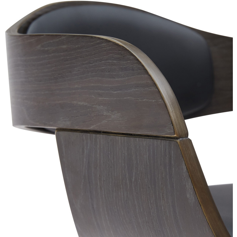Tabouret de bar Kingston B simili cuir noir/gris