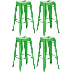 Ensemble de 4 tabourets de bar Joshua vert