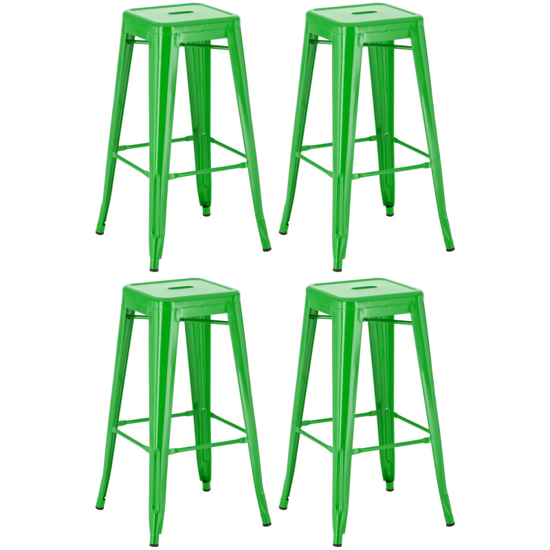 Ensemble de 4 tabourets de bar Joshua vert