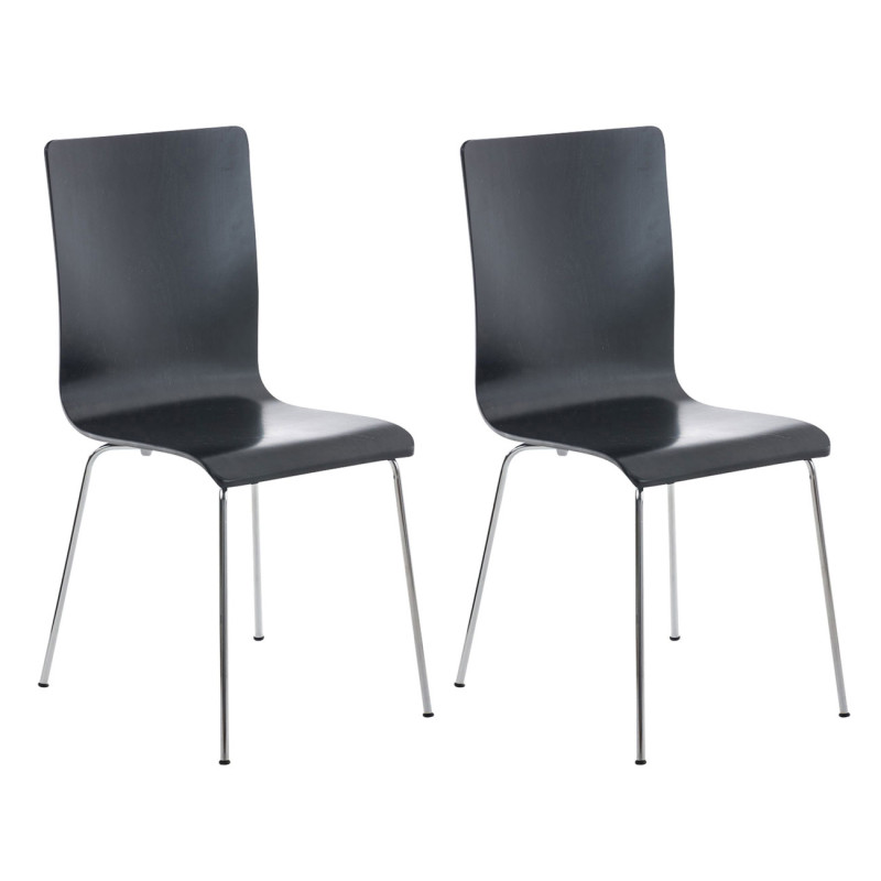 Lot de 2 chaises visiteurs Pepe | noir