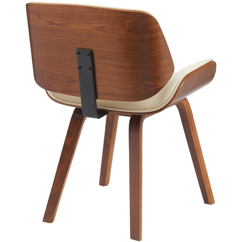 Chaise visiteur Beverley, cuir artificiel, noyer/crème