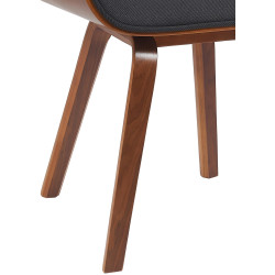 Chaise visiteur Beverley en tissu noyer/noir