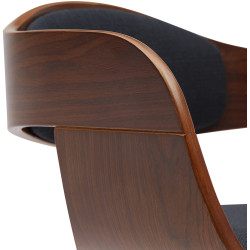 Tabouret de bar Kingston B tissu noyer/noir