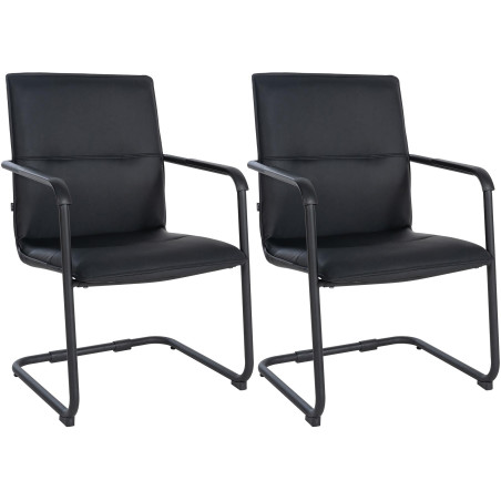 Ensemble de 2 chaises visiteurs Seattle, noir/noir