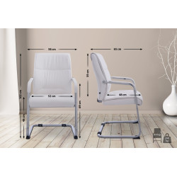 Fauteuil visiteur XL Anubis blanc