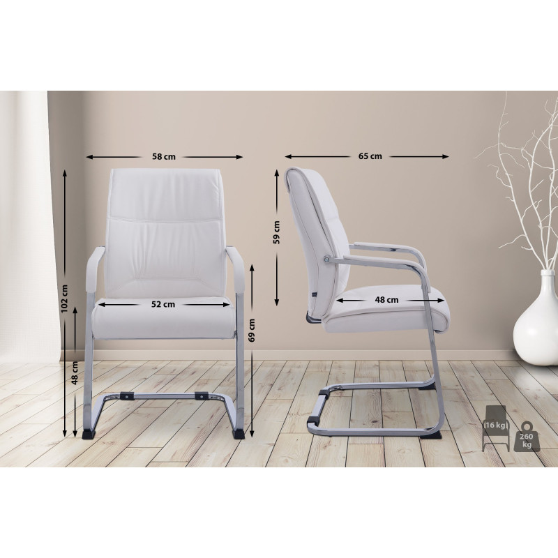 Fauteuil visiteur XL Anubis blanc
