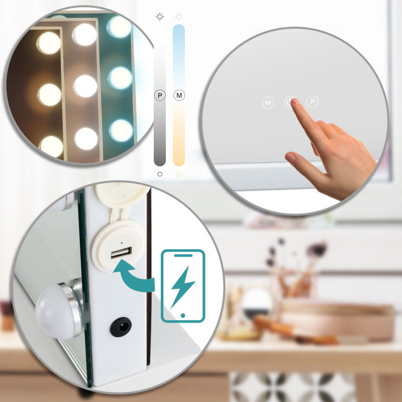 Miroir de coiffeuse Marlene White