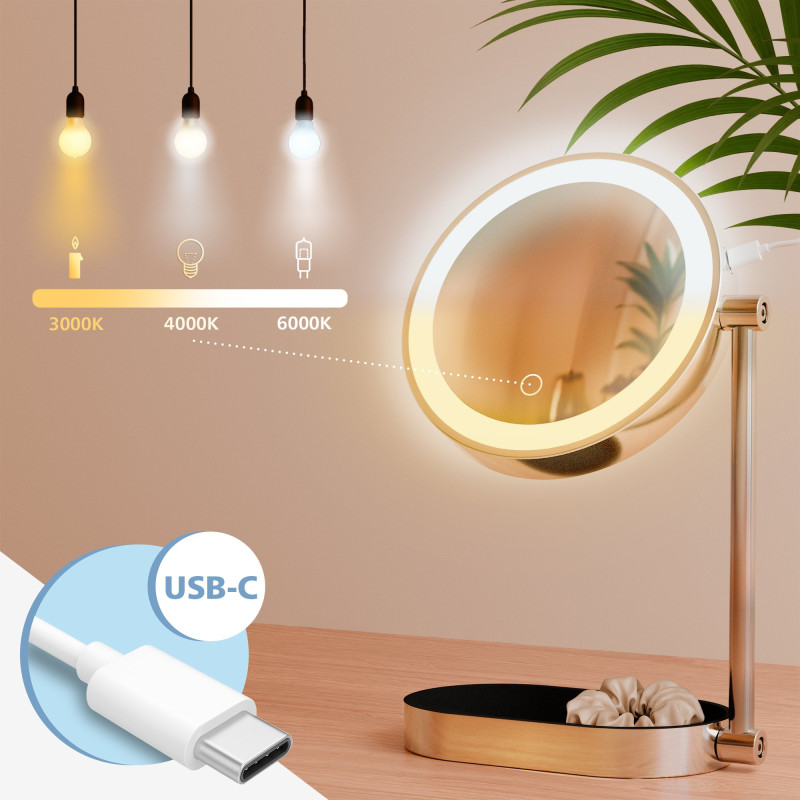 Miroir de coiffeuse blanc Winslet