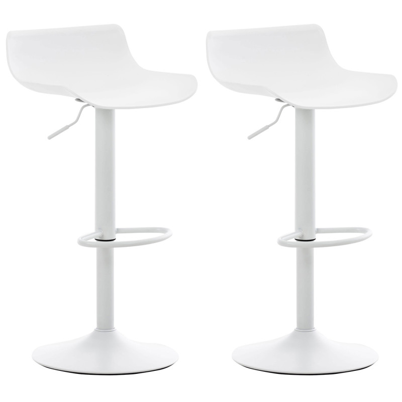 Ensemble de 2 tabourets de bar Aveiro blanc