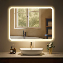 Miroir de salle de bain Jericho 60x80 sans Bluetooth en verre transparent
