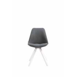 Chaise visiteur Toulouse tissu Square blanc | gris foncé