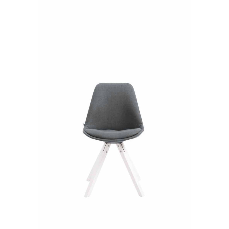 Chaise visiteur Toulouse tissu Square blanc | gris foncé