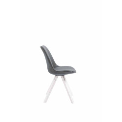 Chaise visiteur Toulouse tissu Square blanc | gris foncé