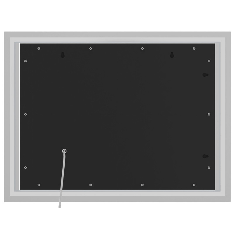 Miroir de salle de bain Jaffrey 60x80 sans Bluetooth, verre transparent