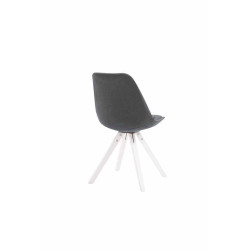 Chaise visiteur Toulouse tissu Square blanc | gris foncé