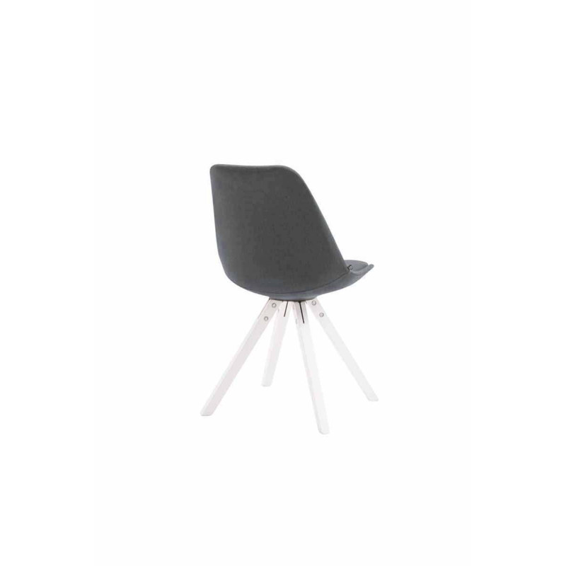 Chaise visiteur Toulouse tissu Square blanc | gris foncé