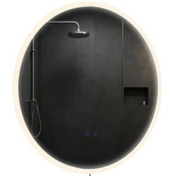 Miroir de salle de bain Laconia 60 avec Bluetooth, verre transparent