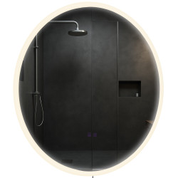 Miroir de salle de bain Laconia 70 avec Bluetooth, verre transparent