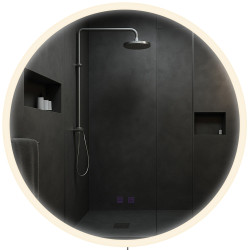 Miroir de salle de bain Laconia 70 avec Bluetooth, verre transparent