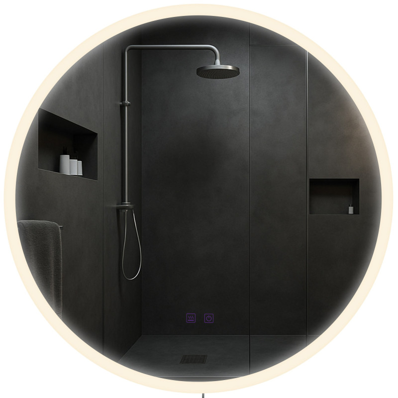 Miroir de salle de bain Laconia 70 avec Bluetooth, verre transparent