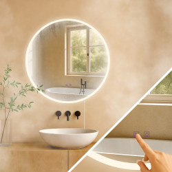Specchio da bagno Laconia 70 senza Bluetooth, vetro trasparente
