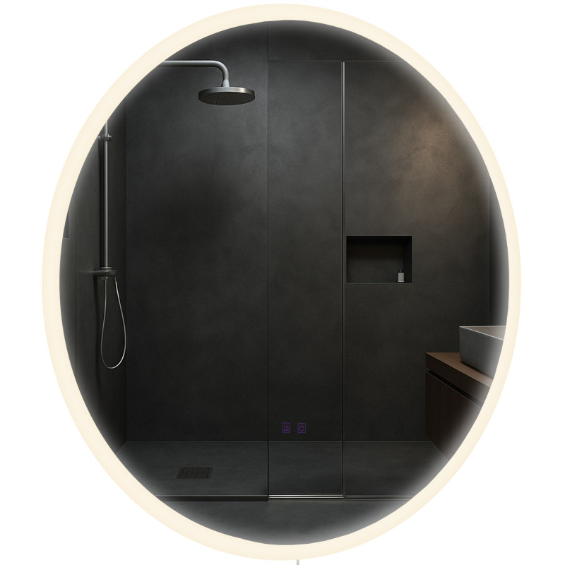 Miroir de salle de bain Laconia 80 avec Bluetooth, verre transparent