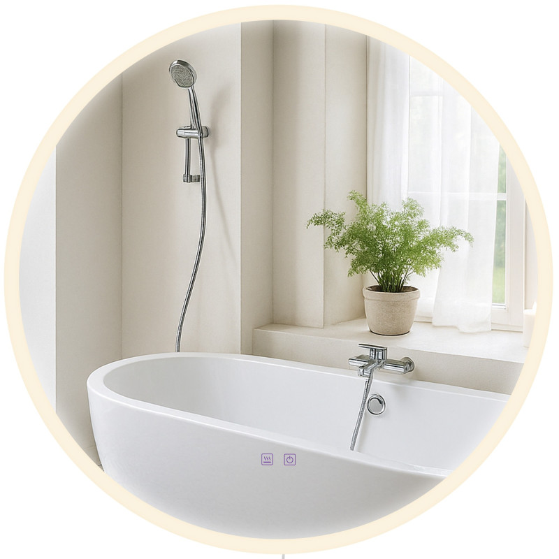 Miroir de salle de bain Laconia 80 sans Bluetooth, en verre transparent