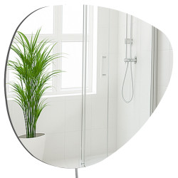 Miroir de salle de bain Almafie 65x75 sans Bluetooth en verre transparent
