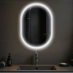 Miroir de salle de bain Karishma 70x50 sans Bluetooth en verre transparent