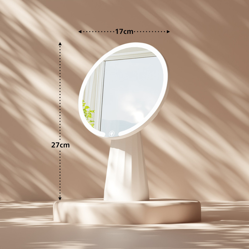 Specchio per il trucco bianco Carrey