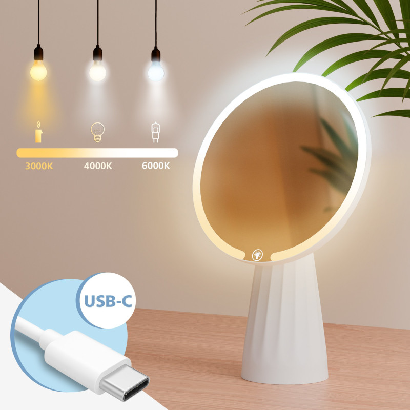 Miroir de maquillage blanc Carrey