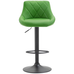 Tabouret de bar Lazio simili cuir noir vert