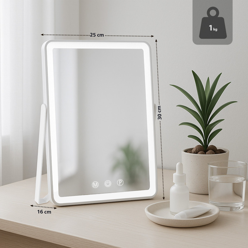 Miroir de maquillage Caistor blanc