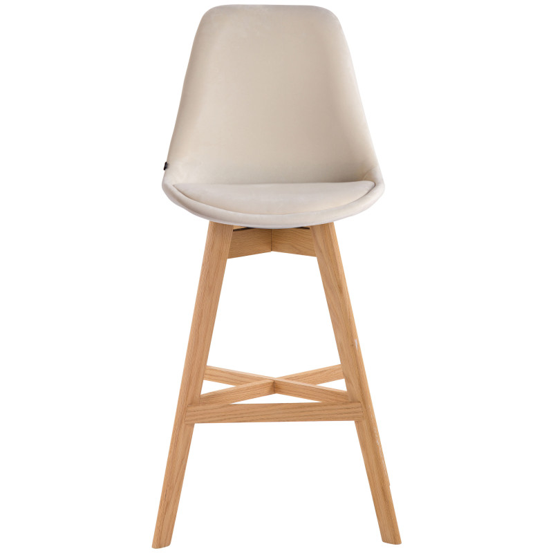 Lot de 2 tabourets de bar Cannes velours natura crème