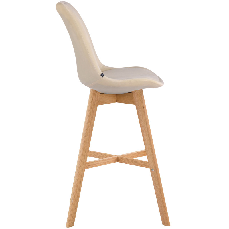 Lot de 2 tabourets de bar Cannes velours natura crème