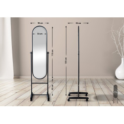 Miroir sur pied Nane Ovale noir