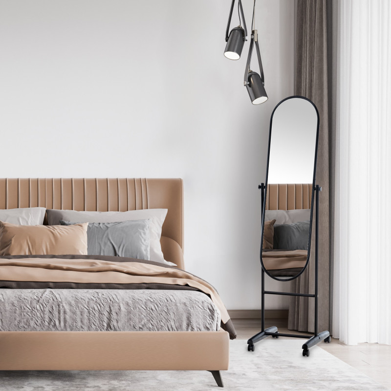 Espejo de pie Nane Oval Negro