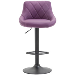 Tabouret de bar Lazio simili cuir noir violet