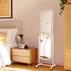 Miroir sur pied carr? blanc Medusa